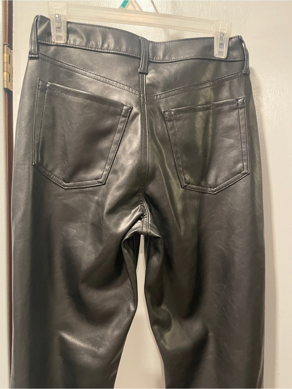 Old Navy Black Faux Leather High-Rise OG Straight Pants NWT size 2 Tall - Picture 8 of 8